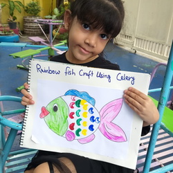 Rainbow Fish with Celery Stamp  # KG1 activity